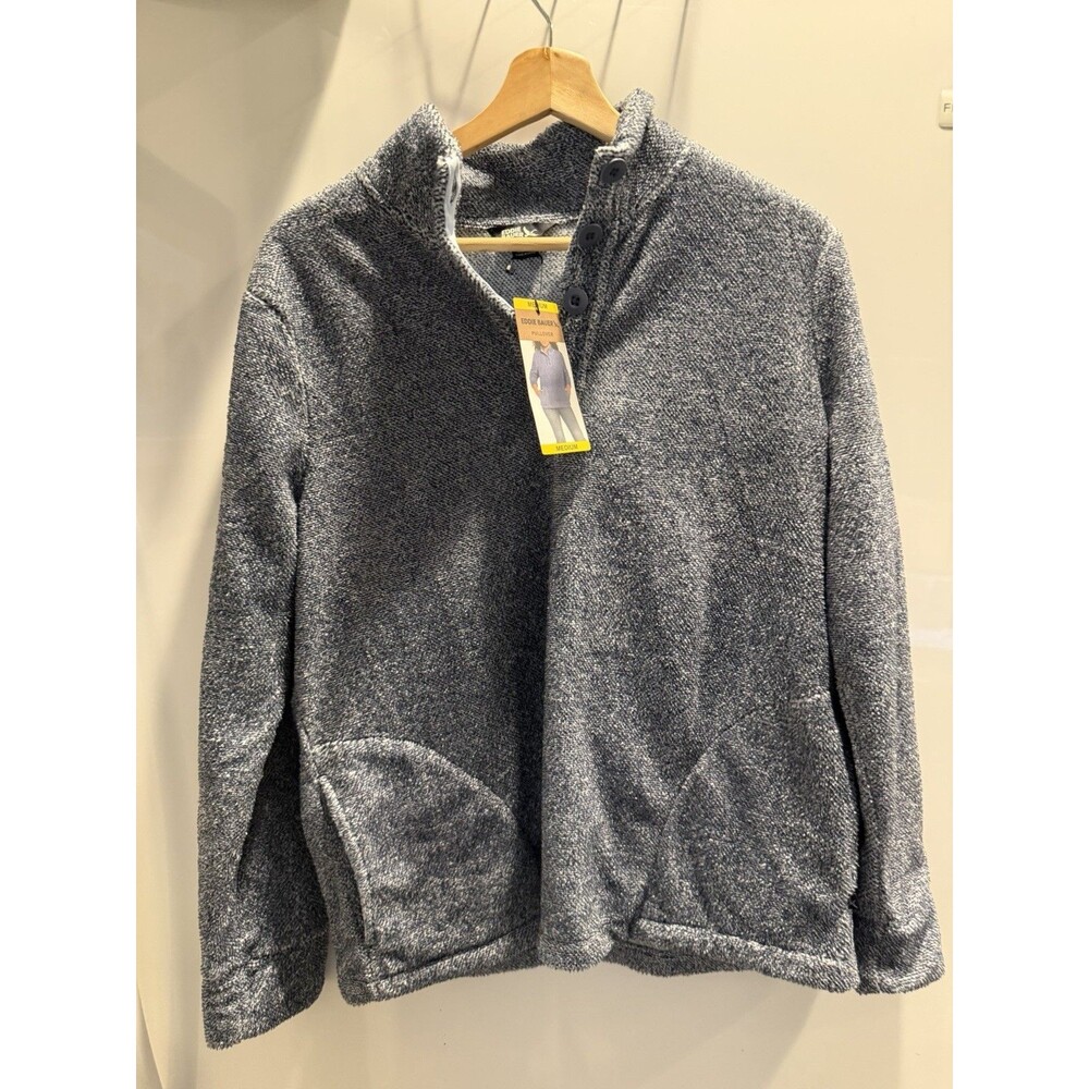 Eddie Bauer Gray 100% Polyester Mock Neck Pullover Sweater Women's M Long Sleeve